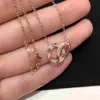 Hoogwaardige luxe ketting cartter versie dubbele ring volle hemel ster diamant cnc valentijnsdag cadeau lichte kraagketen