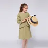 Girl Dresses Kseniya Kids Spring Autumn Army Green Girls Long Sleeve Ruffle For 2 To 9 Years