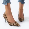 Stivali grandi dimensioni 3541 donne tacchi alti pompe nuove storme autunnali stampa leopardata puntata di punta elegante donna da donna sexy scarpe da festa sexy da festa lo stiletto