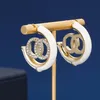 Pearl Bridal Earring Designer Fashion Barokke oorbellen voor vrouw Love Silver Gold Geometric Stud Wman Luxe sieraden Hoop Women Studs Classic
