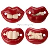 Pacifiers# Pacifiers Baby Sile Pacifier Cute Funny Teeth Beard Mustache Babe Orthodontic Dummy Nipples Silica Gel Infant 17 Styles D Dhnlc