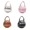 Sacs à bandouliers Femme Fille Basketball Round Pu Leather Handbag Chain Messenger Crossbody Band Bag Satchel Tote Purse