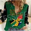 Women's Blouses Custom Name Country South Africa Flowers Flag Tattoo Streetwear 3DPrint Harajuku Women Casual Button-Down Shirts Long