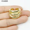 10st Retro Gold Plated Bang Rings Openable Layer Smooth Metal Jewelry Gift Simple Classic Design 4 240424