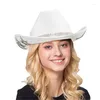 Bérets F42f Chapeaux de cowboy pour adolescents avec diamant étoile Felts Hat pour boîte de nuit