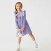 2024 Todder Girls Ruffles Robes Spring Princess Party Casual 05y Baby Children Valentin Day Cadeaux Long Manches Robe Automne 240423