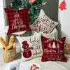 Oreiller 2024 Cover Red and Black Plaid Christmas Party Room Room Soft Decoration Linn Imprimée Home Office