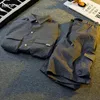 Spares de canciones para hombres Estilo coreano Camisa de trabajo de altura corta de seda de seda corta