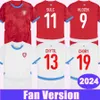 2024 Maillots de football pour hommes de la République tchèque, équipe nationale Schick Soucek chytil chory sadilek trous à la maison chemises de football à manches courtes adultes