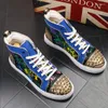 Casual Shoes Deluxe Men's Gold Shining Multi-Color Skateboard Sneakers Metal Rivet Breattable Flats A7