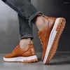 Casual Shoes Britische Geschäft für Männer 2024 Fashion PU bequeme Schnürung Low warmes Zapatillas de Hombre