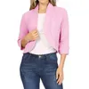 Ternos femininos femininos Blazer Cardigan Cardigan Aberto Cardigan Aberto Jaqueta de Spring out Spring Fall de três quartos de manga OL VIRRAGEM