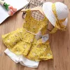 Zestawy odzieży Dulce Amor Girls Ubrania 2024 Summer Kid Dress Sundress With Hat 3pcs BEZELESJA BEZPIECZNO