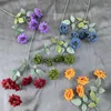 Dekorativa blommor 10st 5heads Färgglada rosen Artificiell Silk Wedding Hall Flower Wall Decoration Accessories Home Party Floral Arrangemang