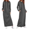 Vestidos informales Vestidos para mujeres otoñales 2024 Fashion Simple Retro Swined Swinter Swinter Winter Slewer Long Pocket Solid