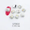 5pcs Gold Silber Flat Nail Art 3D Kristallreihe für Acrylnägel Dekoration Flachback Legierung Glas Diamant Strass 240425