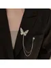 Broches zilverachtige vlinder franje keten exclusief ontwerp mode sieraden ceremoniële jurk accessoires dagelijkse slijtage pakken combinatie