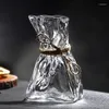 Wine Glasses Creative Cup Vase Juice For Ornaments Cocktail Glassware Pleating Restaurant Glass Coffee Bar