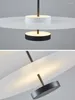 Chandeliers Nordic Minimalist LED Chandelier Circular Black Bedroom Track Pole Home Interior Lighting Decoration