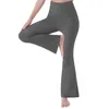 Kvinnors byxor Yoga outfit flare med fickor för kvinnor petite hög midja