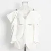 Vestes pour femmes Luxury Blazer Hollow Out Styleist Arrivel 2024 Spring and Automne Fashionable Shâle Style White Suit avec manches 3D