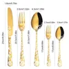 Ensembles de vaisselle Ensemble de vaisselle 4set / 20pcs Miroir Polid Durable Cutlery Lavage Lavage en toute sécurité Party Saigetware Kitchen Tool