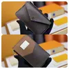 Utsökt designer kredit -ID -korthållare handväska lyxiga läder plånbok pengar påsar pläd korthållare fall män kvinnor mode minikort väska mynt handväska med låda M69431
