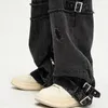 Y2K Streetwear Black Workowiste Zagrypowe Dżinsy Spodnie dla mężczyzn Ubranie proste dżinsowe spodnie Pantalon Homme 240420
