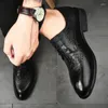 Casual Shoes All-match Men Formal Italian Brand Business High Quality Brogue Leather Coiffeur Wedding Dress Oxfords