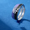 Cluster anneaux simples crisstals coussins ajusté de cerf ajustement zircon lovers couples pour femmes hommes fiançailles bijoux de mariage