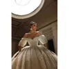 Dresses Full Lace Bridal Wedding Gowns Gorgeous Dubai Ball Gown Beading Arabic Off The Shoulder Church Vestido De Noiva Wly