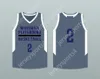Aangepaste nee Naam Mens Jeugd/Kids Player 2 Wisconsin Playground Basketball Dark Gray Basketball Jersey Top gestikte S-6XL