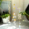 Gartendekorationen 3pcs Gold Sonnencatcher Hanging Crystal Prism Yard Garten Dekor Mond Kristall Sonnenfänger Regenbogenhersteller Fenster Weihnachtsdekoration