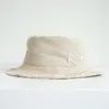 قبعات دلو الكتان القطني للنساء الرجال الصيفي رسالة تطريز قبعات تنفس 240419