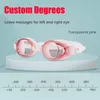 0 a -9.0 Miopía para adultos Swim Eyewear Silicona impermeable anti antidopter gafas de natación personalizada Diferente ojo derecho izquierdo 240426
