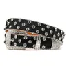 Cinturão feminino decorativo BB Simon Diamond Fashion Belt Western Belt Full Diamond Incorporando PU Diamante de cristal largo