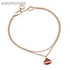 Pulseiras de designer de Blgarry originais de alto nível pulseira pequena pulseira feminina feminina luminagem de ouro rosa luxo de luxo simples fã de medula de jade vermelha e vermelha com logotipo da marca