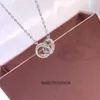 Hoogwaardige luxe ketting Cartter in elkaar grijpende ketting voor vrouwen met een gevoel van hightend design niche puur zilveren zirkoon licht luxe