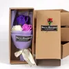 Fleurs décoratives Box Gift Mariage 3 Soap Rose Flower Bouquet Femme