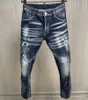 TR APSTAR slim blue Men's Jeans DSQ2 BIKER JEANS Classic Hip Hop Rock Moto Design Distressed Denim skinny DSQ Jeans 603