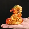 Tea Pets Resin Color Changing Pet Small Ornament Lucky Animal Dragon Sculpture Creative Play Mini Set Accessories Boutique 1Pc