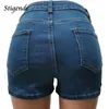 Jeans pour femmes Stigende Femmes Rhinestone découpés Short Slim Slim Slim Sequin Denim Y2K Streetwear