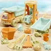 Sand Play Water Fun Fun Childrens Toys da spiaggia per esterni divertenti pala buca set di spiaggia set di stoccaggio di sabbia Scavaggio bucket regalo per bambini giocattoli sabbia sabbia t240428