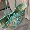 Franse geweven tas vakantie nieuwe tas damesschouder 2024 grote capaciteit draagbare basket stro totte
