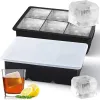 Outils 160 Grille Big Ice Tray Moule géant Jumbo Grand Food Grade Silicone Cube Cube Square Moule de glace Diy Ice Maker Ice Cube Cube