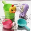 Zabawki do kąpieli dla niemowląt 4PCS Baby Summer Beach zabawki kreskówki piasek basen woda gra wanna zabawki dla dzieci miękki gumowy wiadro kettle Water Water Wheel Dift