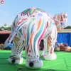 Activités de plein air de 8 m de long (26 pieds) avec un éclairage d'éclairage d'éléphant gonflable Avertissant beau jouet de mascotte de dessins animés décoratifs d'éléphant de fleur à vendre