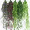 Fleurs décoratives en plastique artificiel Ivy Leaf Garland Plantes Fake Vine Home Garden Mur Murs Décoration de mariage suspendu