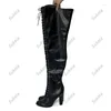 Stiefel Sukeia Frauen Winter Oberschenkel Unisex wasserdichte Stiletto-Heels runden Zehen Zeh Pretty Cosplay Schuhe Damen US Size 5-20