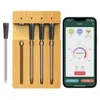 98ft BBQ BT SMART Wireless Meat Thermometer App Control 4 Sondes voor het grillen en roken van IPX7 Waterdicht Type-C oplaadbaar 240415